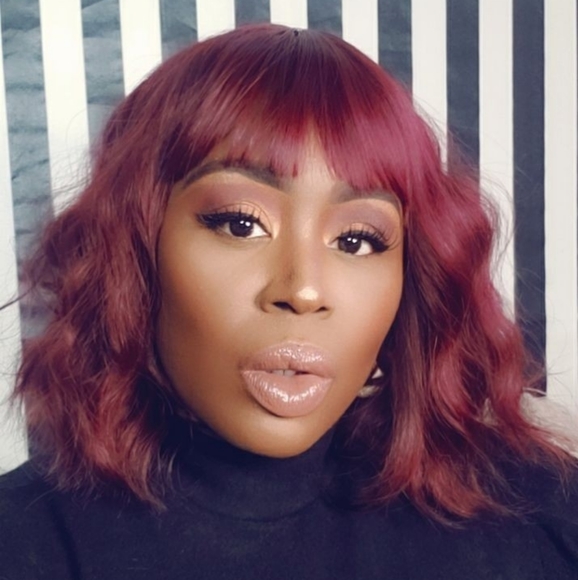 Burgundy Synthetic Bob Wig w/Bangs from FOR SALE - Picture 5 of 5